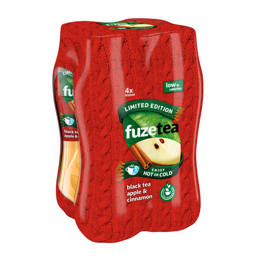 Afbeeldingen van FUZE TEA WINTER BLACK TEA APPLE CINNAMON PET 4X40CL