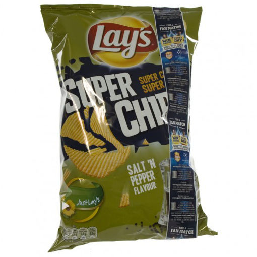 Afbeeldingen van LAYS SUPER CHIPS SALT'N PEPPER STUK 200 G