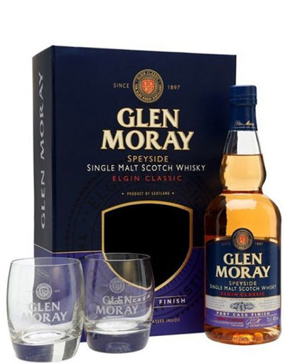 Afbeeldingen van GLEN MORAY PORT CASK CADEAUBOX + 2 GLAZEN